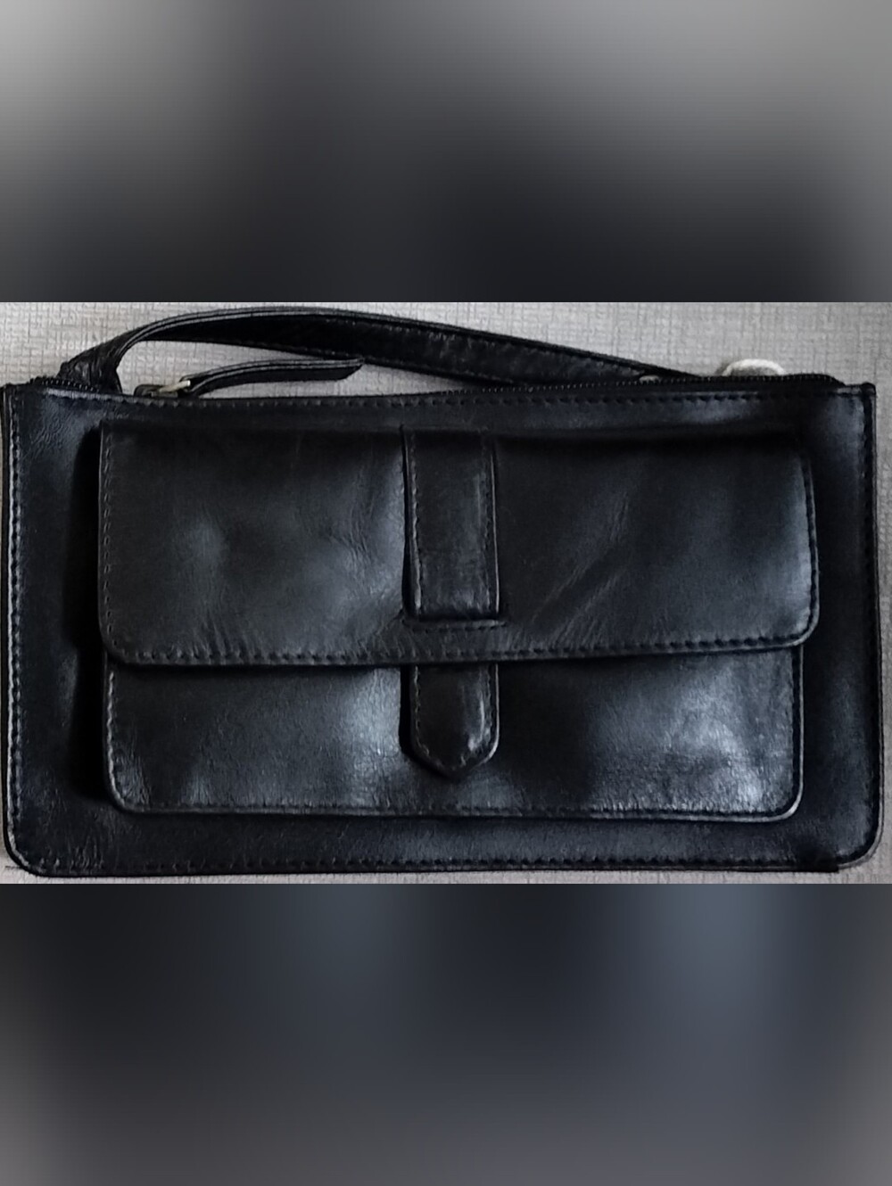 Classic Black Leather Crossbody Or Shoulder Bag